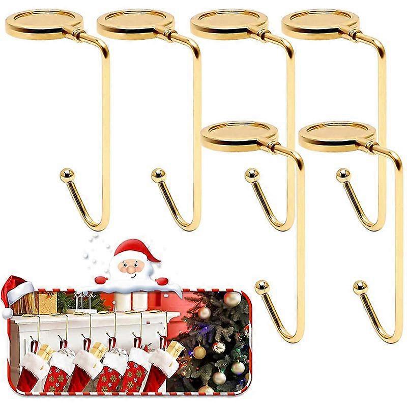 6-Pack Christmas Sock Hooks Christmas Decoration Fireplace Hooks
