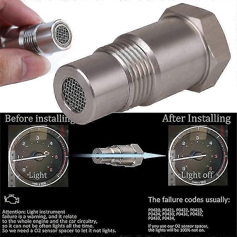 O2 Sensor Eliminator Adapter voor Check Engine Light Fix - M18x1.5 EU Compatibel