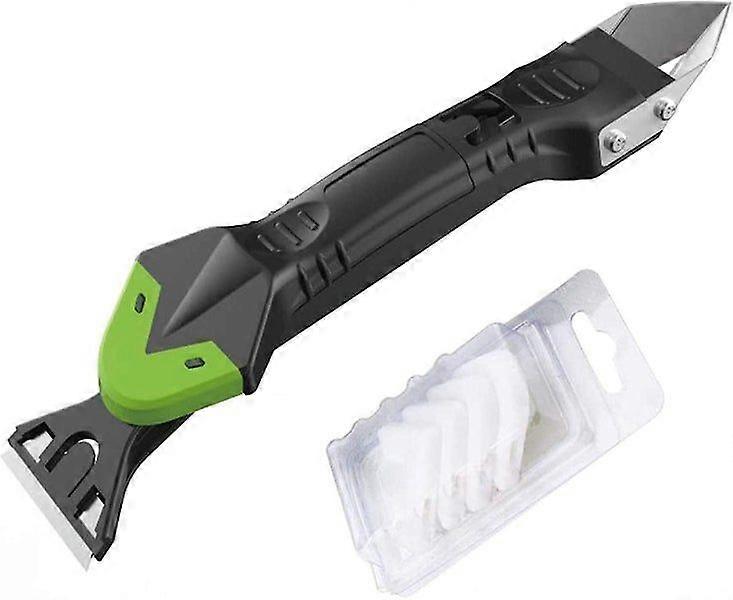 5-in-1 Stainless Steel Smooth Scraper with Interchangeable Pads - 19 cm, Includes 5 Pad Types for Versatile Use