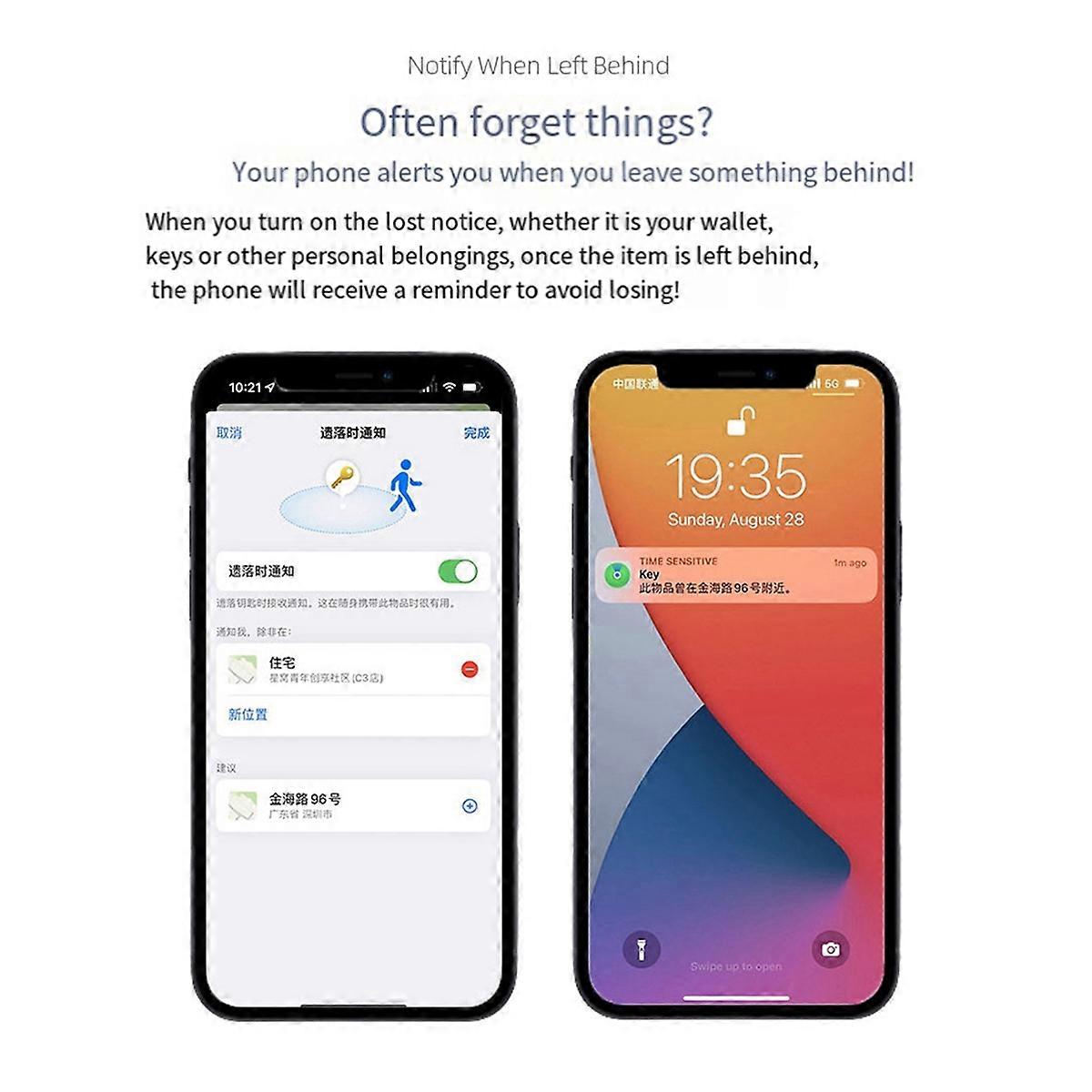 Bluetooth Mini GPS Locator Anti-lost Alarm for Find My,Black
