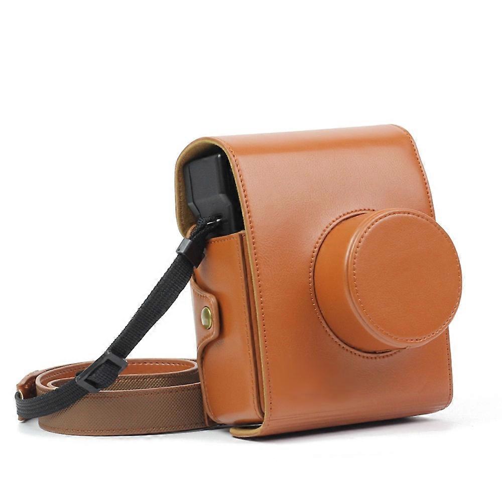 Sac vintage pu leather camera case pour lomo automat instax camera (Brown)