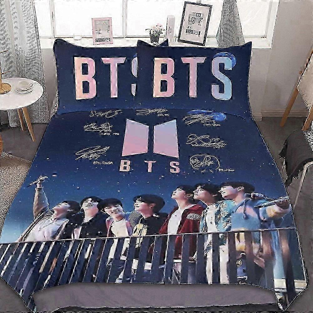 v2122 Lakan Kpop B Sängkläder, Ultra Soft Sängkläder Set Gir Sängkläder Gir Påslakan Set för barn pojkar tonåringar Rumsinredning (1 påslakan och 2 piller