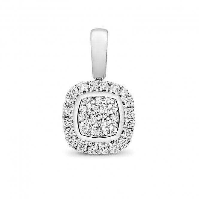 Bijoux en diamant Pendentif coussin en or blanc 9 carats PD151W