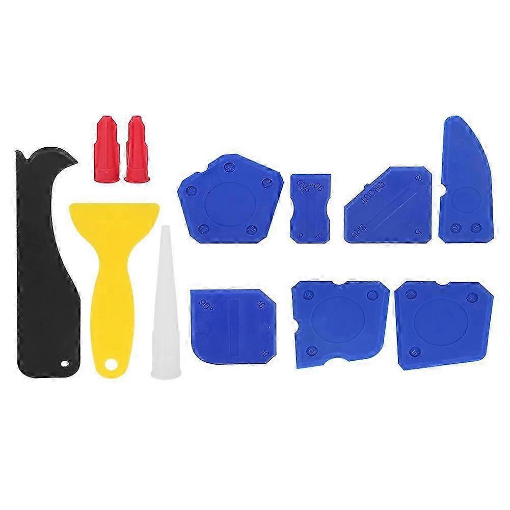 12Pcs/Set Plastic Sealant Spreader Caulking Scraper Glass Glue Finishing Tool Kit for Molding Grouting Silicone