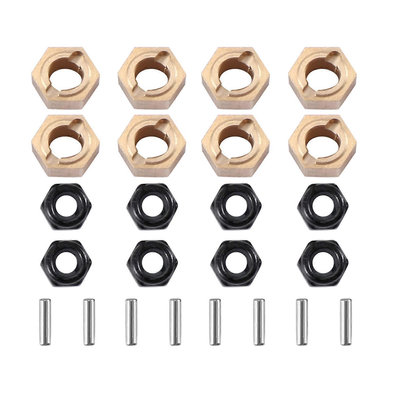 8Pcs Thickness 6.2mm Widened Brass 7mm Wheel Hex Hub Adapter for FMS