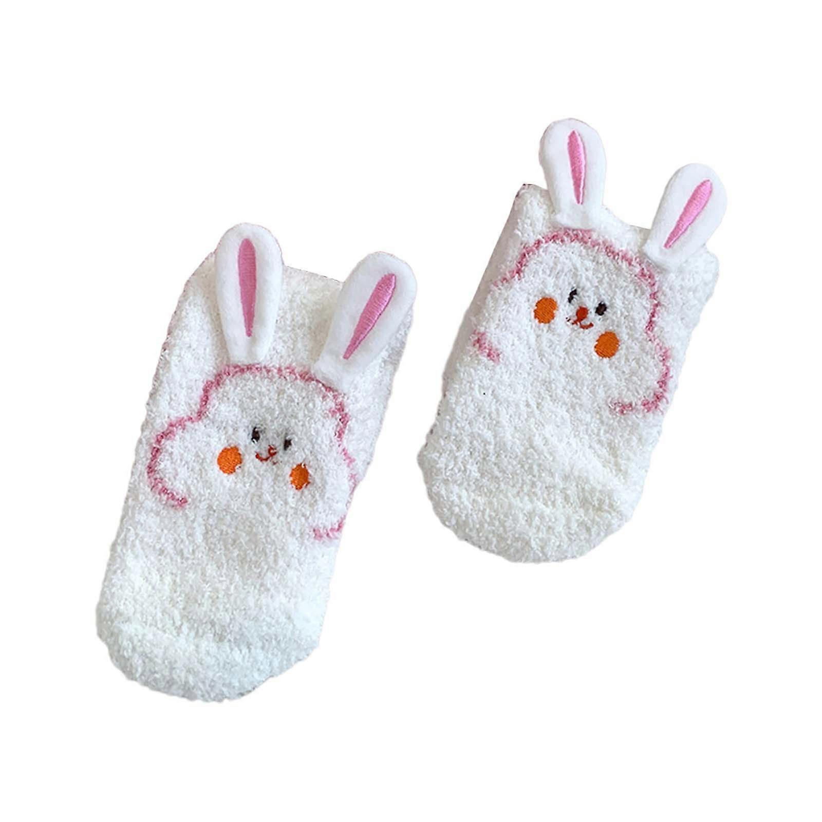 Femmes Mignon Dessin Animé Longues Oreilles De Lapin Fourrure En