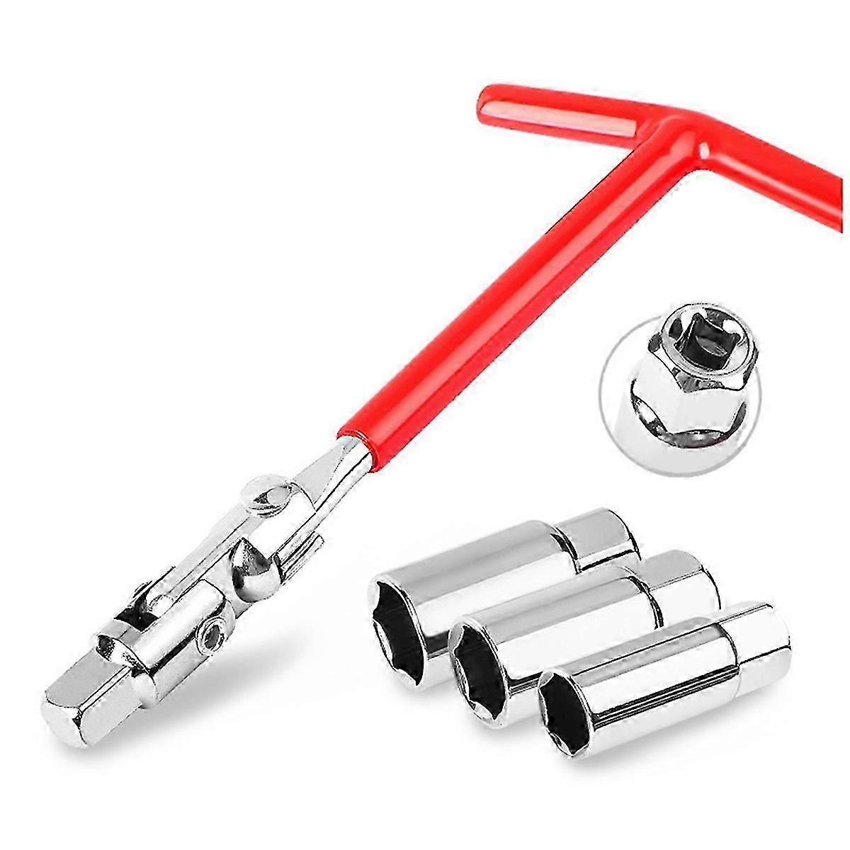 4PCS T Handle Wrench Socket Removal Tool Set 16/18/21mm Motorcycles Lawn Mowers Rotation Spark Plug Removal Hand Tools