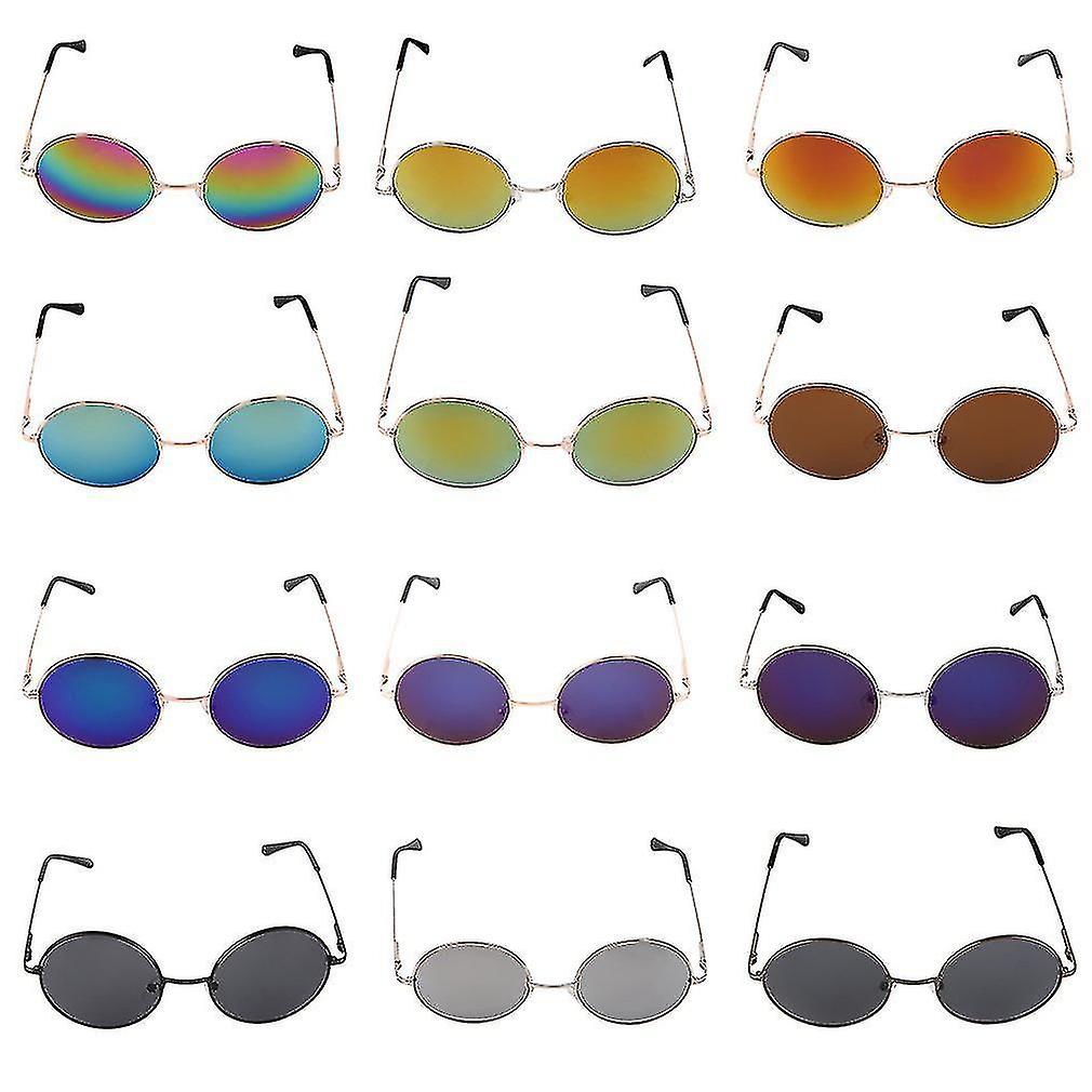 Eyewear Retro Round Sunglasses Reflective Small Round Frame Sunglasses