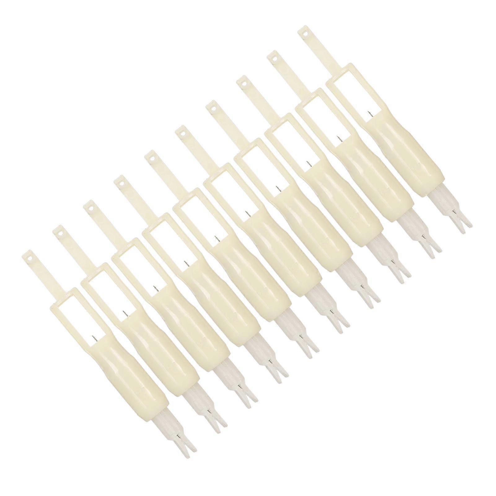 10pcs Sewing Machine Needle Inserter Threader Automatic Sewing Needle Threading Tool for Household Machine Threading White