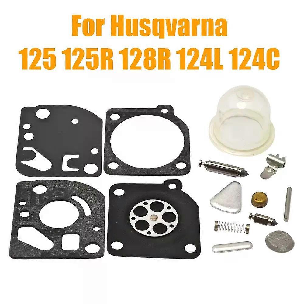 Carburetor Diaphragm Gasket Rebuild Repair Kit compatible for Husqvarna 125 125R 128R 124L 124C 125C 125E 128CD 128LDX 128LD 128RJ Trimmer