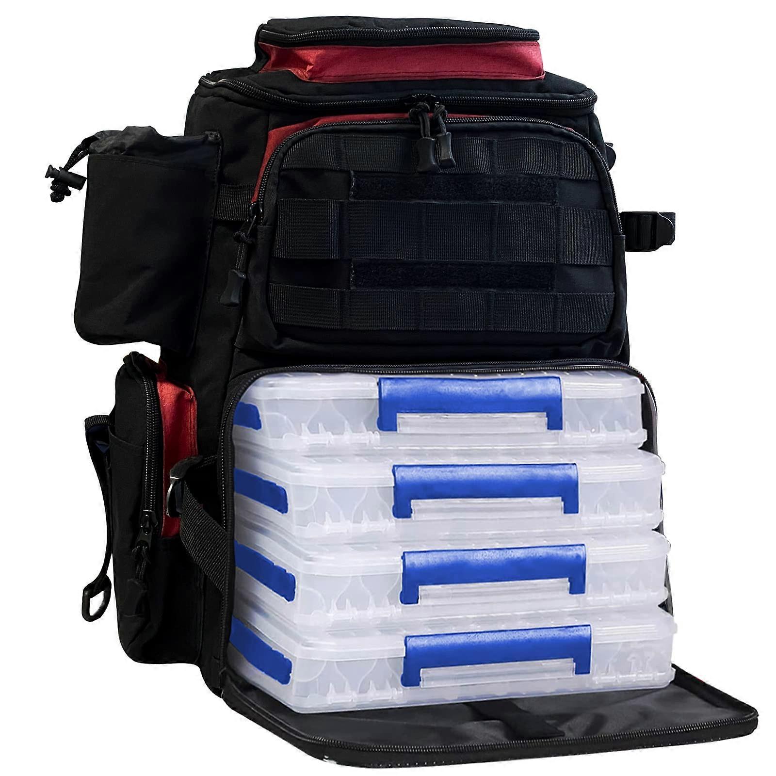 Large Storage Backpack 4 Tray Black For Camping And Hiking