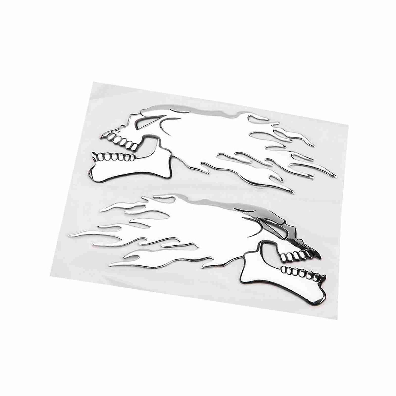 Set of 2 3D skull stickers for car, motorcycle, car