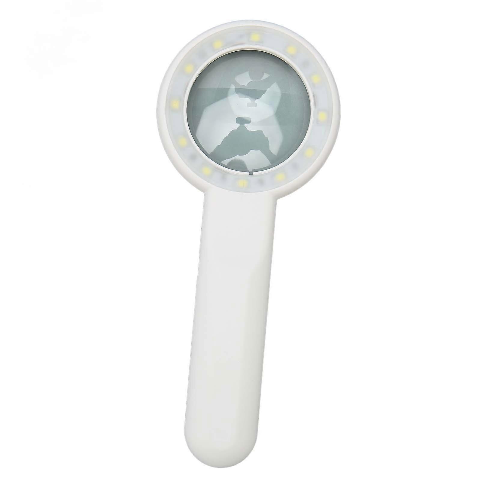 Magnifying Glass with Light 12 LED 5X Handheld 3 Brightness Adjustable Rechargeable Lighted Magnifier 