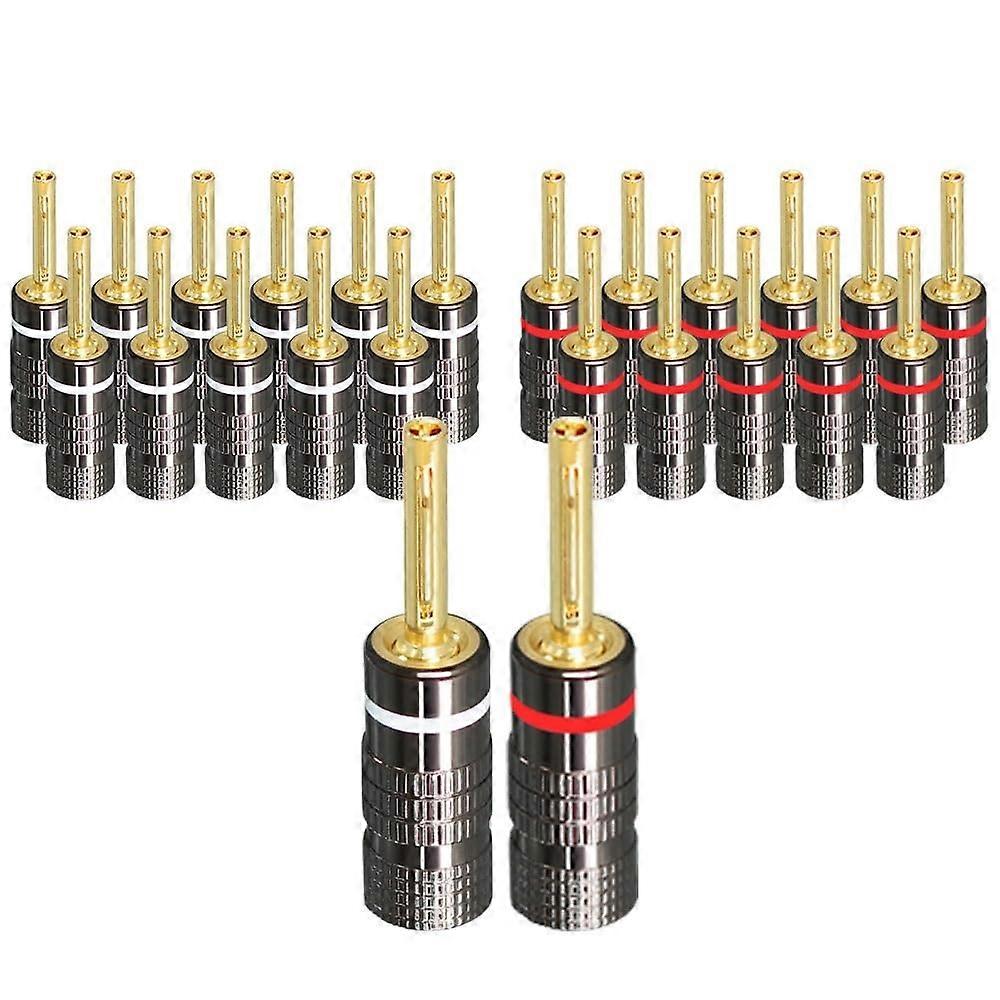 Banana Speaker Connector Pure Copper 24K Gold-Plated Audio Video Speaker Adapter Terminal Connectors Lantern Type 4 PCS