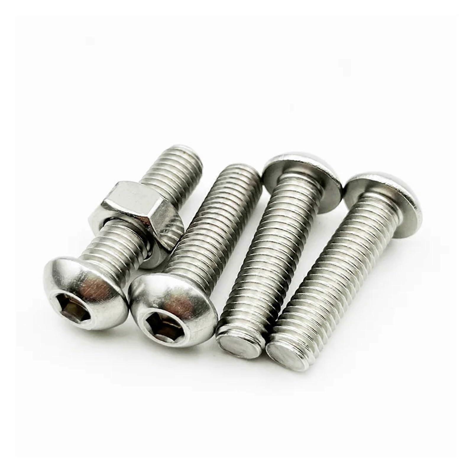 120-434Pcs 304 Stainless Steel Hex Button Socket Head Cap Screw Hexagon Machine Thread Metric Nut Bolt Assortment Kit Set M2~M6(M3 M4 M5(1set))