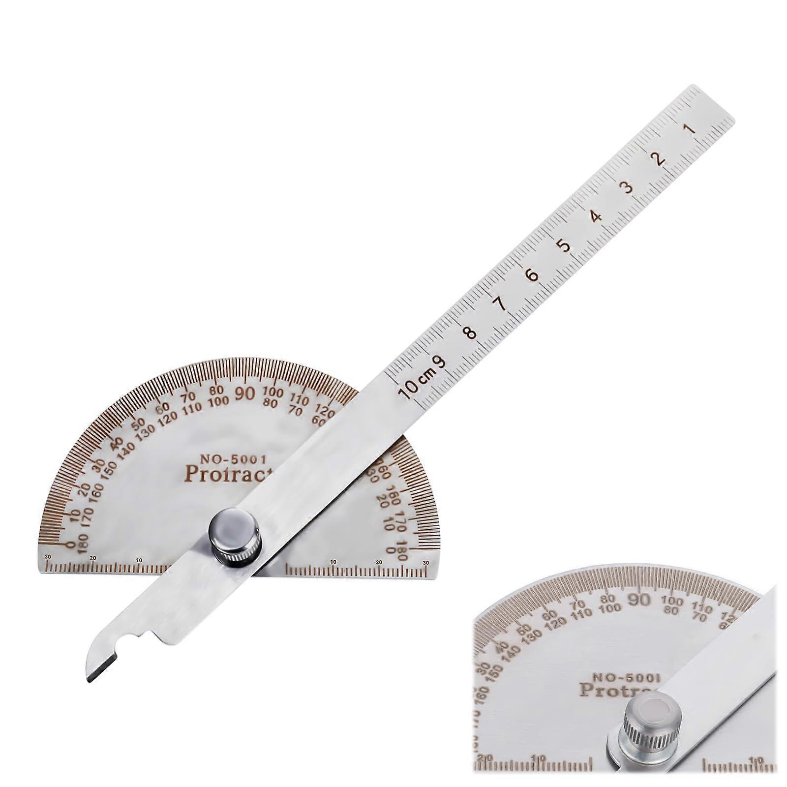 Açı İtra Stainless Steel Dual-Scale Angle Finder, 0-180 Degree Measurement Tool for Woodworking and Crafting