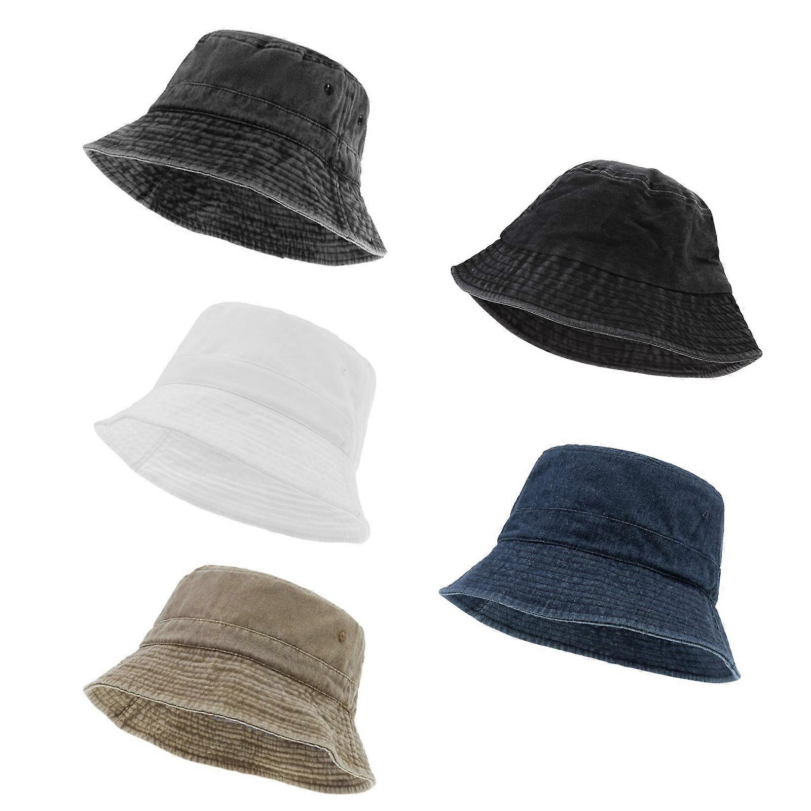 للجنسين القطن دلو القبعات الصيف واقية من الشمس بنما قبعة لون صلب Sunbonnet Outd الكاكي