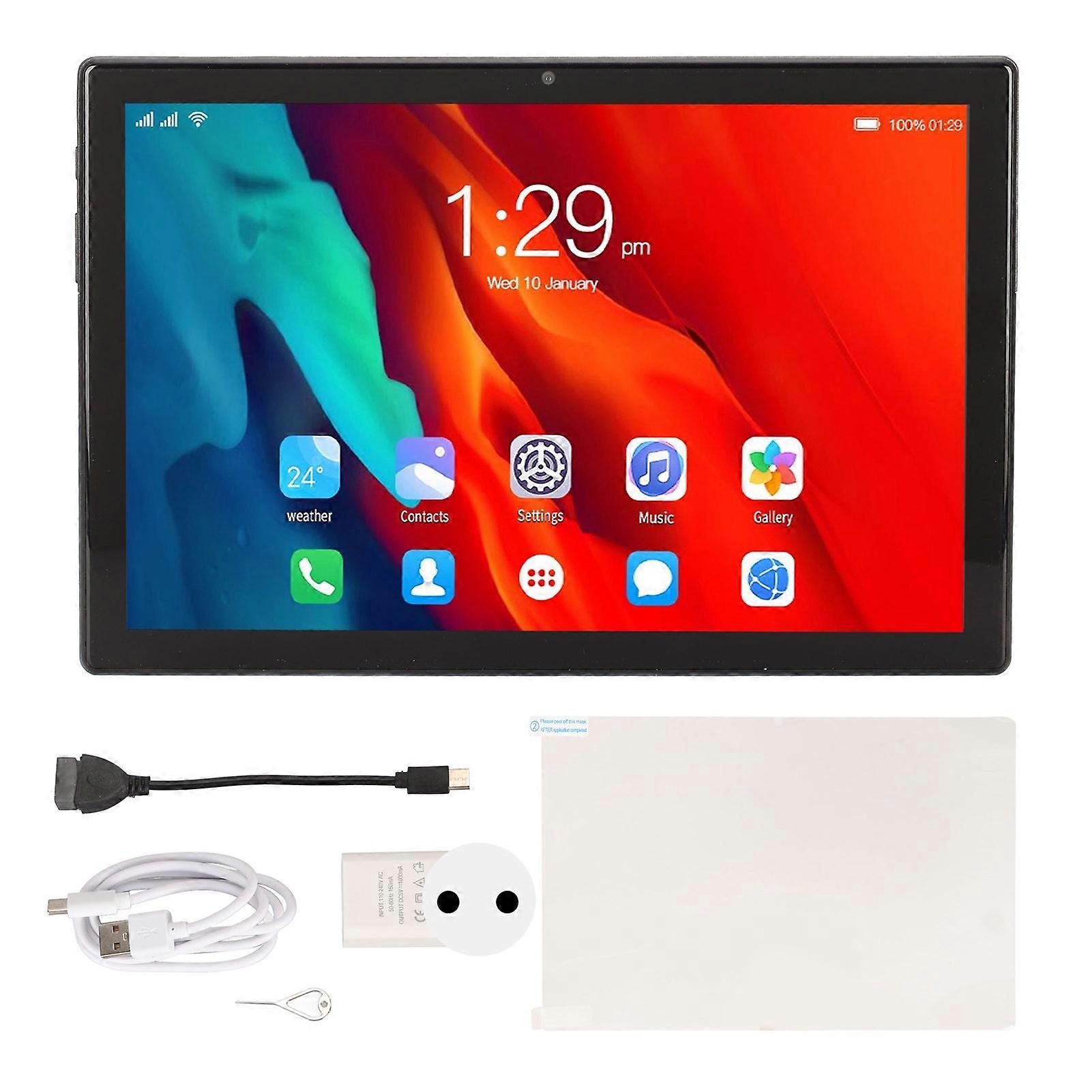 10.1 Inch Tablet Android 12 Octa Core 8GB 128GB 4G LTE Calling Dual Camera Gold EU Plug
