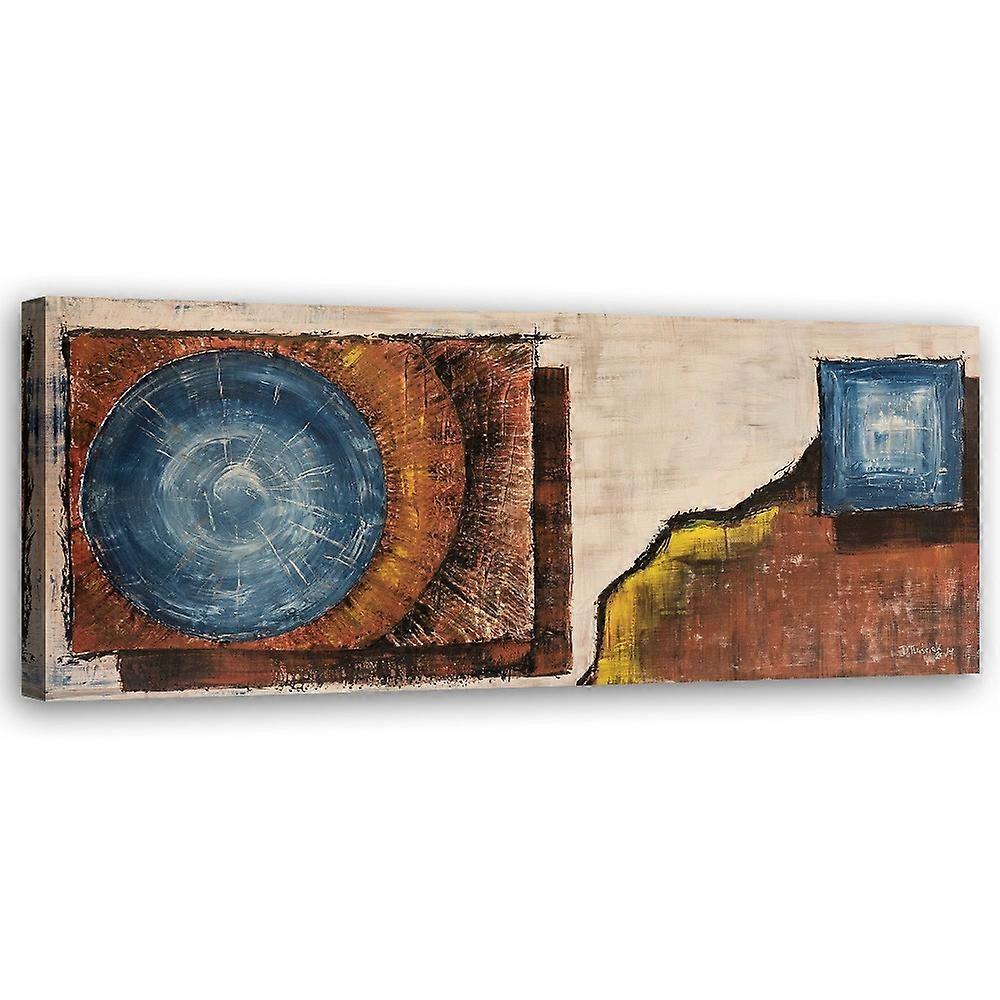 Impression sur toile, Cercle bleu - 120x40