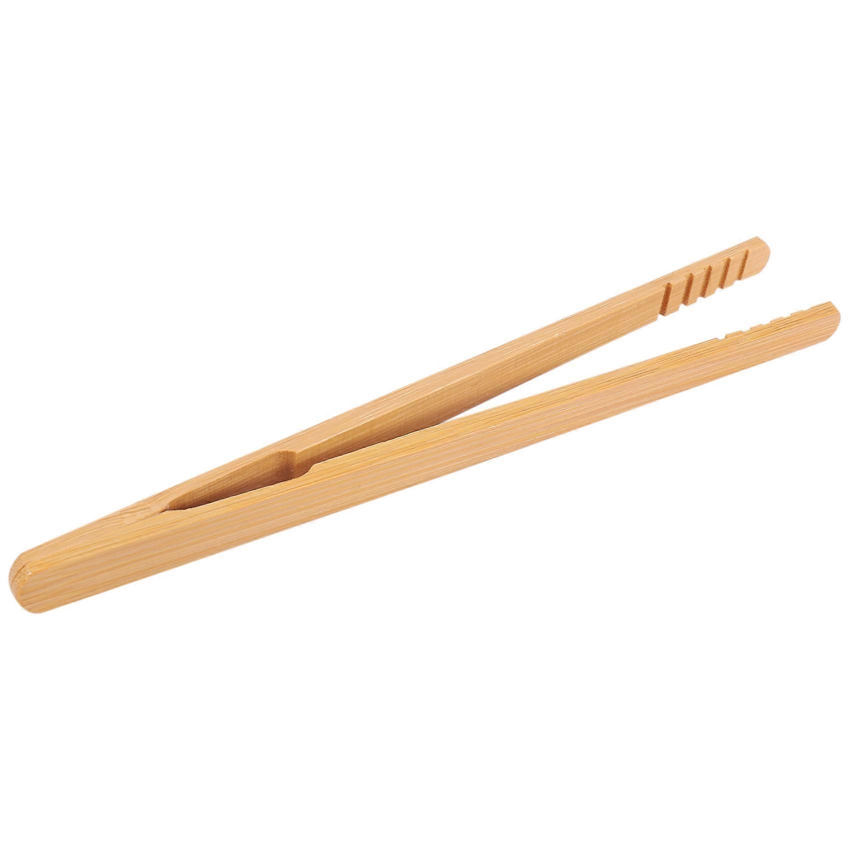 10 Pieces Bamboo Toast Tongs, Bamboo Tongs 7 Inches Toaster Tongs