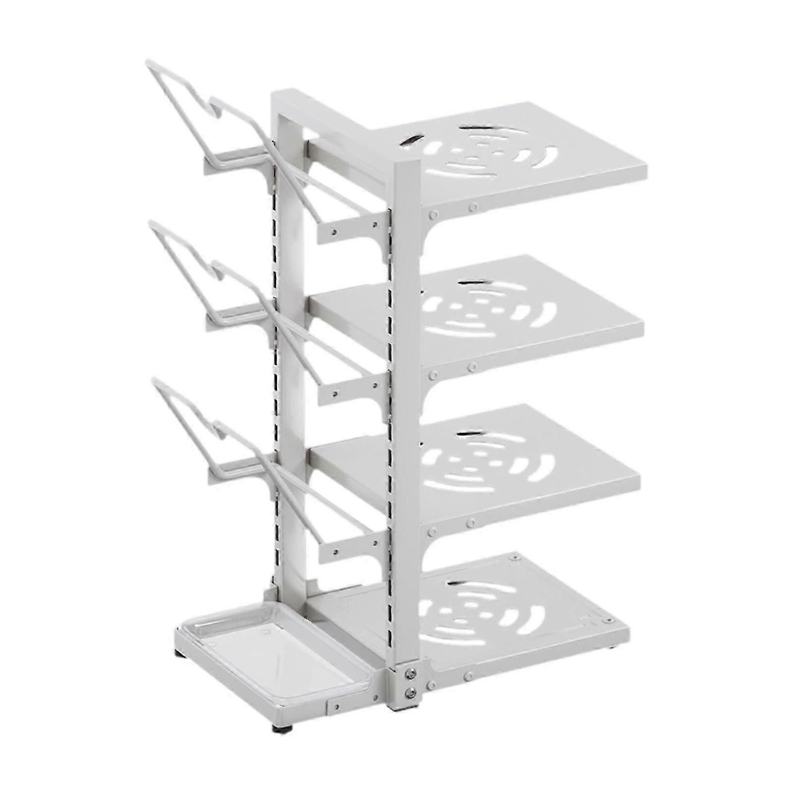 Adjustable 4-Tier Kitchen Organizer Rack for Pots Pans Baking Sheets Storage