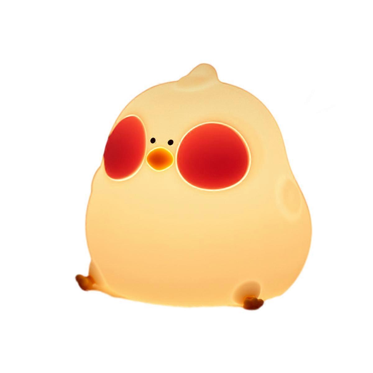 Children's night light, Chicken night light, cute night light, pinch/remote control, portable USB interface charging dimming