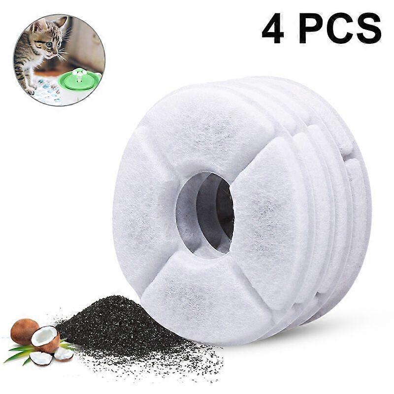 4pcs Cat Water Dispenser Replacement Filter for Top Water Dispenser, Carbon Filter Kit, Activated Carbon Filter for Cat Water Dispenser Pet Water Disp