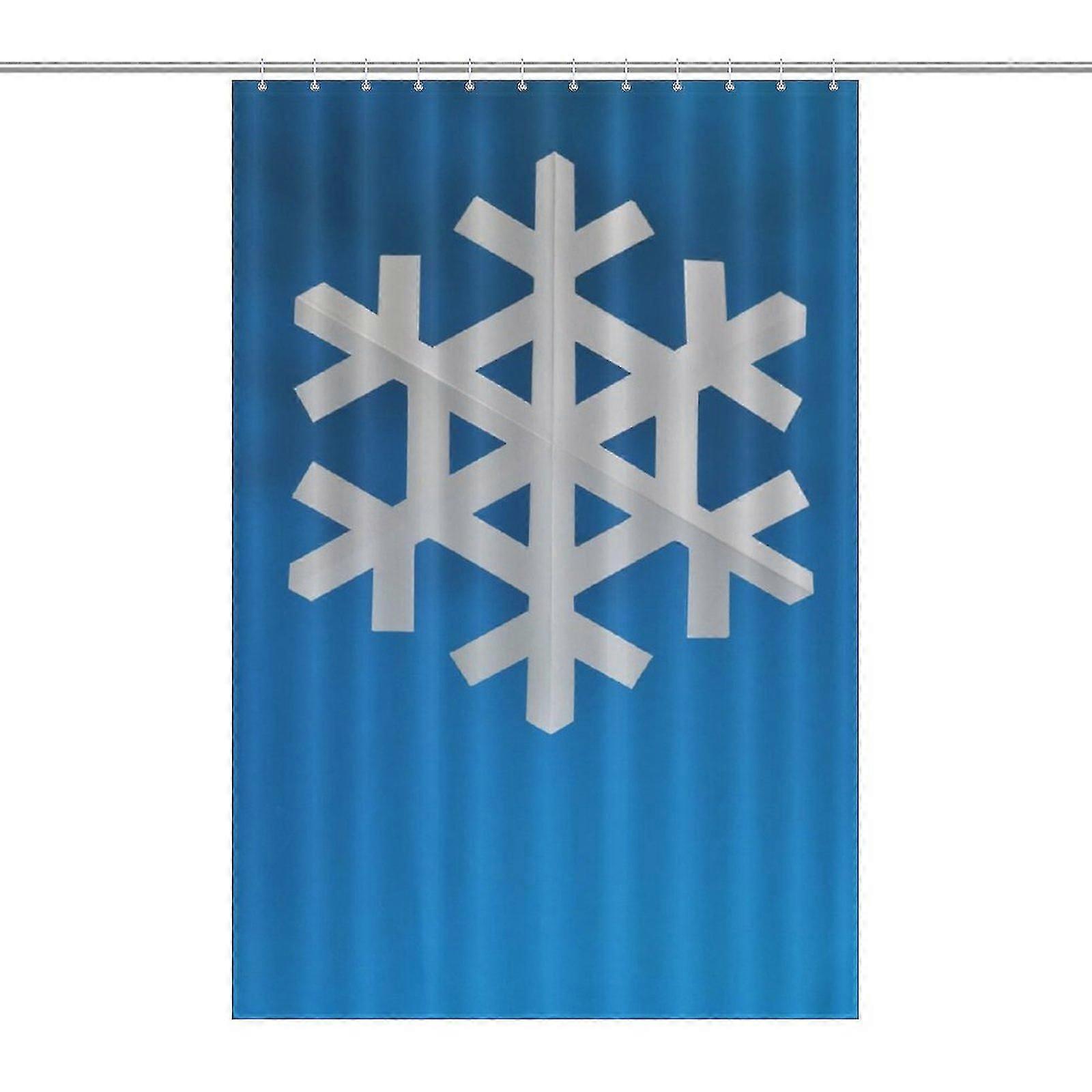 Blå &Vit Snöflinga Duschdraperi