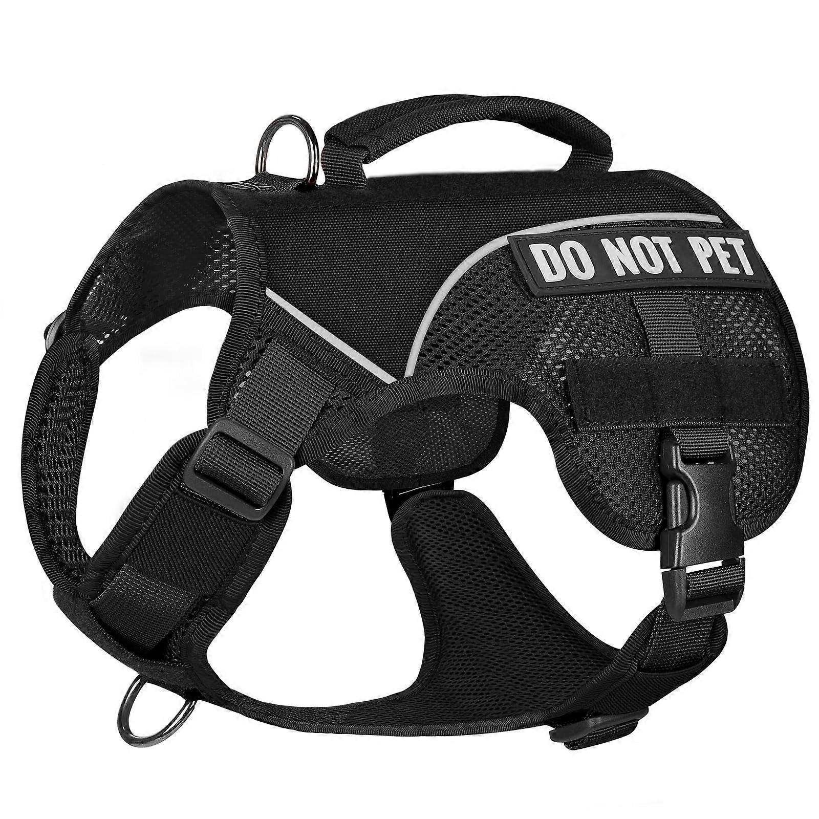 No Pull Tactical Dog Harness for Small Medium Dogs, Double Layer Mesh Service Dog Vest Harness COMET'S Tail Training Breathable with Handle