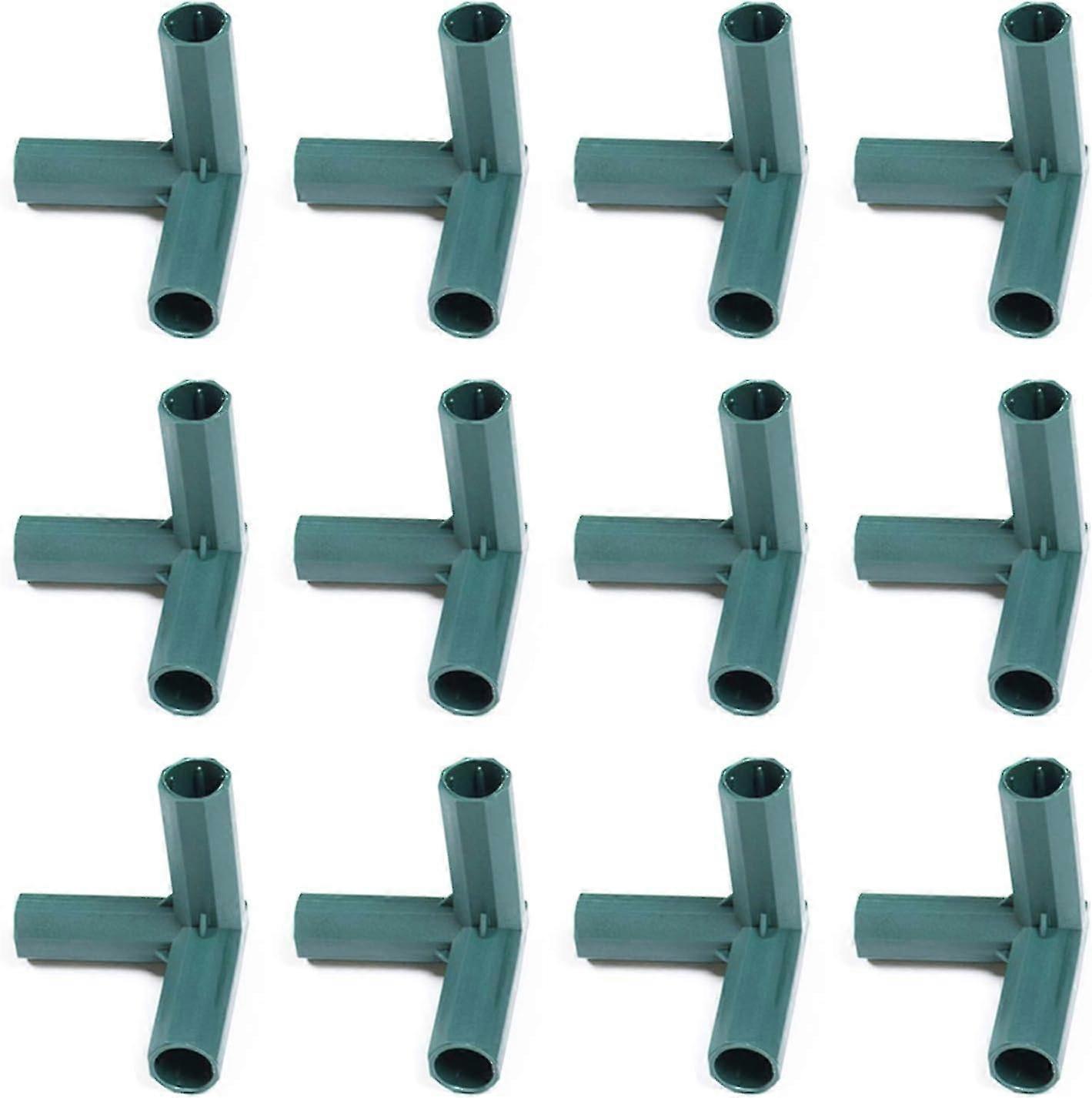 16mm PVC Greenhouse Frame Connectors - 3-Way Set of 12