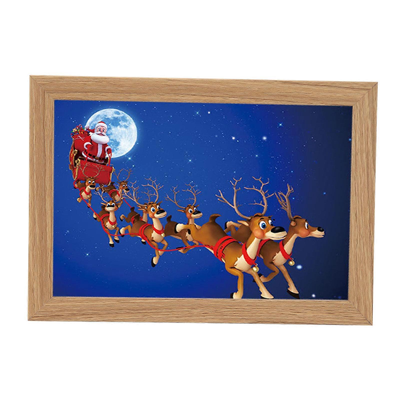 Lighting Decoration 3 Color Adjustable LED Glowing Christmas Frame Light Up Photo Painting USB Powered Home Decor A5