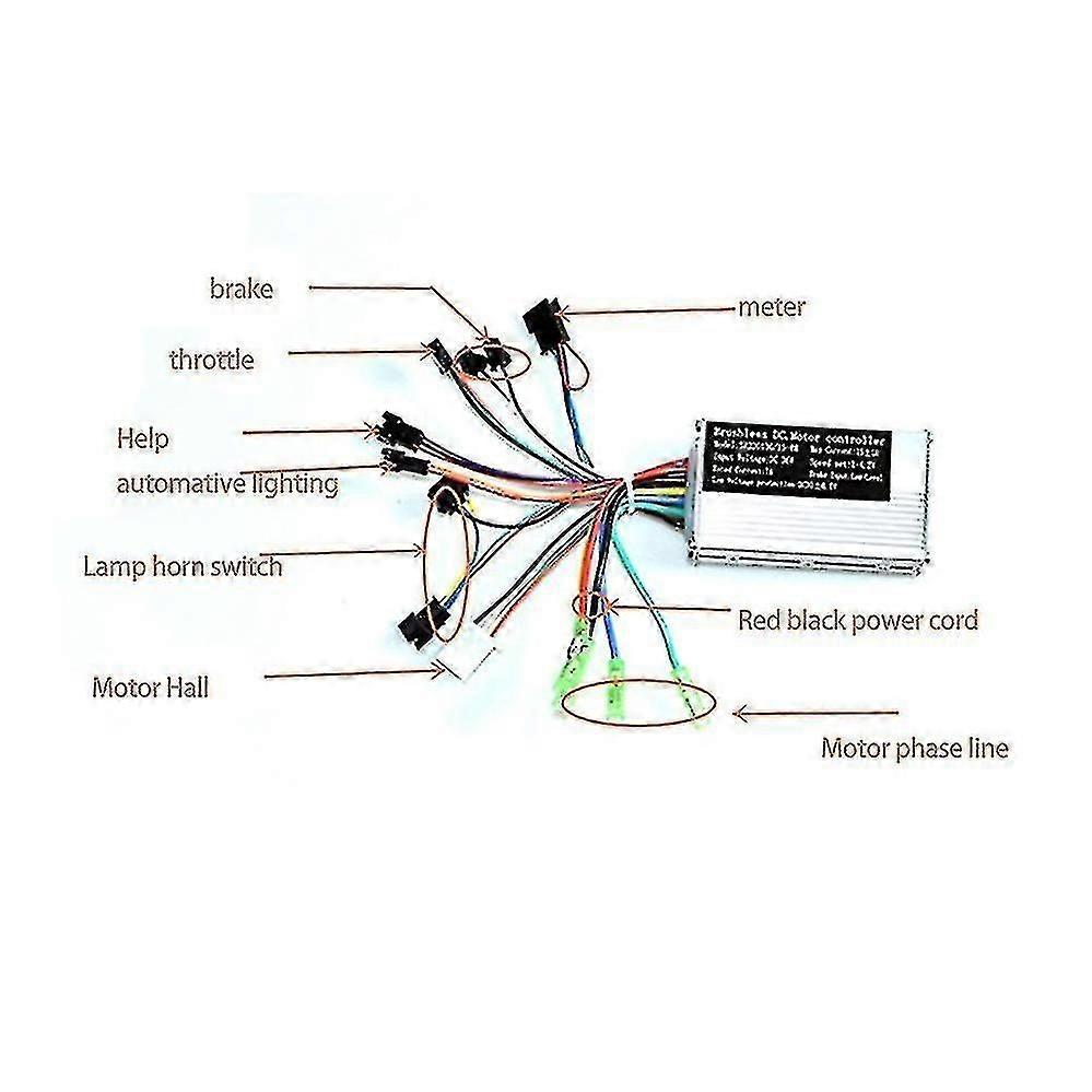 1 Adet 36v 17a 250w 350w Motor Kontrol Cihazı E-bisiklet Fırçasız Hız Kontrol Cihazı Ve S866 Lcd Ekran, con