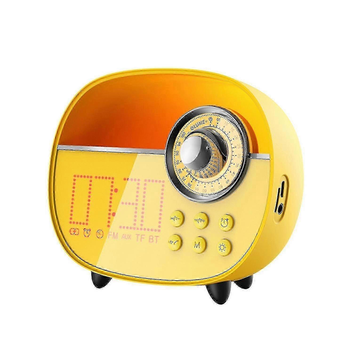 Luce di sveglia, sveglia a LED con Bluetooth e fm compatibile con i bambini, giallo