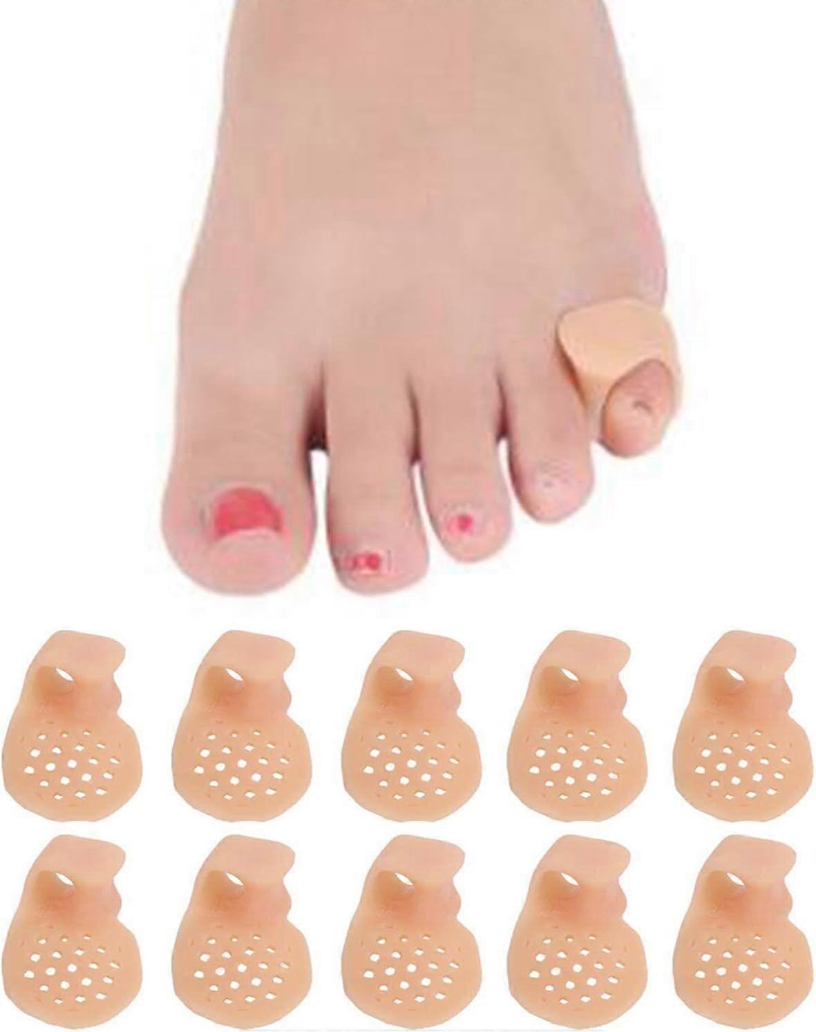 5 Pairs-Pinky Toe Cushion Splint, Gel Toe Separators, Little Toe Straightener with Loop, Pinky Toe Separators for Men Women, Prevent Blisters, Corn, P