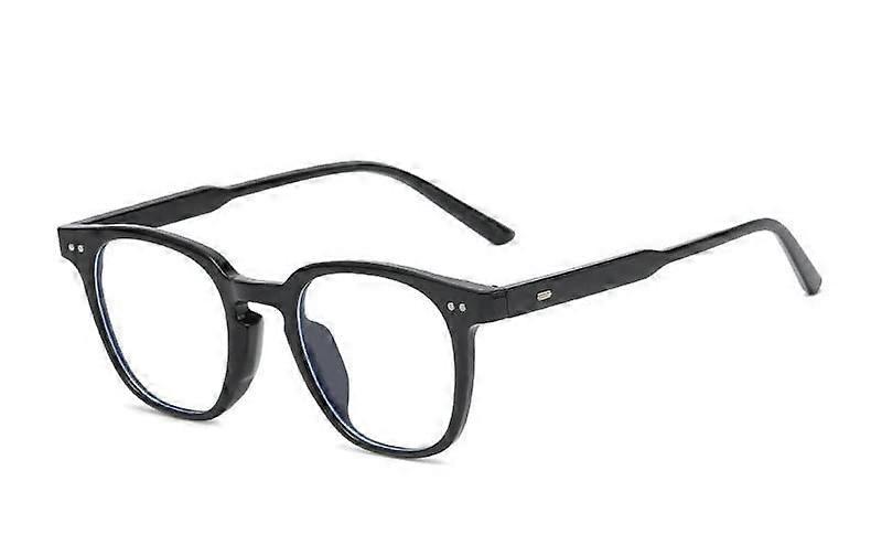 Retro Oval Frame Reading Glasses Black Size +0.00 Blue Light Blocking Computer Readers Anti Eye-Strain Presbyopic Eyewear