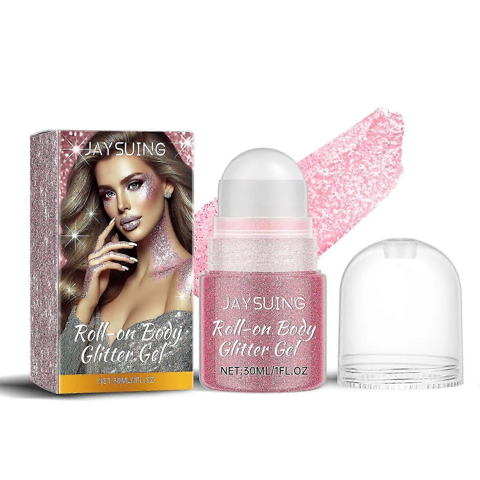 Jaysuing Dazzle Pink Flash Beads Body Clavicle Highlight Cheek Blush Glitter Natural Three-Dimensional