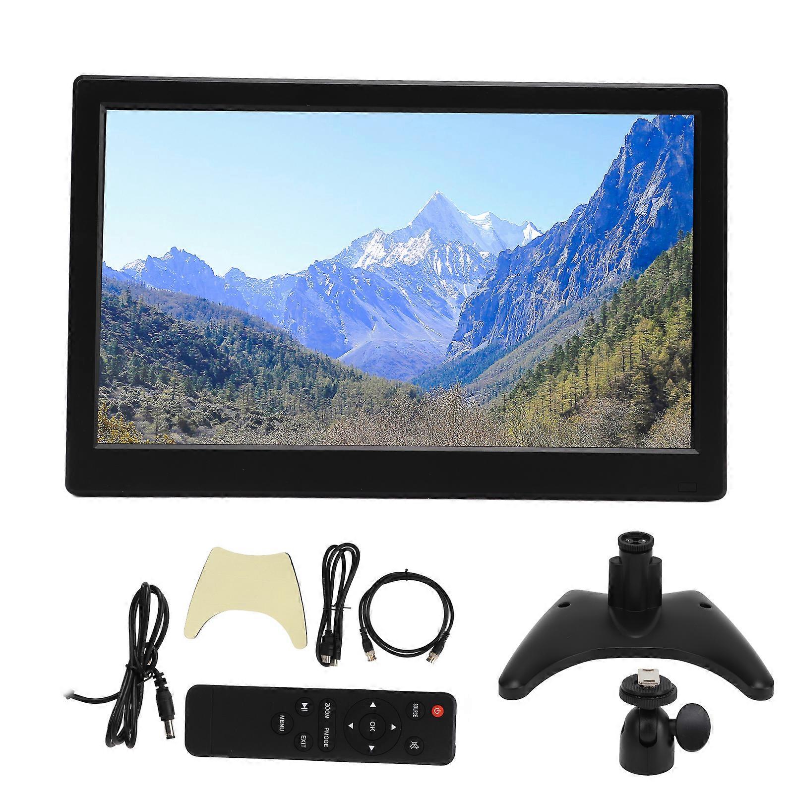 11.6 Inch LCD Monitor VGA HD Multimedia Interface Portable 1080P HD Color Display with Speaker Remote Control 100‑240V