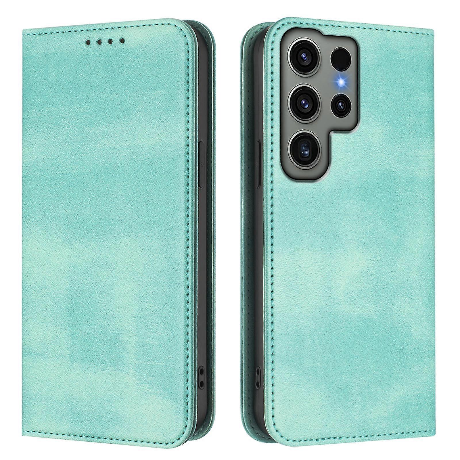 Samsung Galaxy S23ウルトラウォレットケース、レトロテクスチャ、RFIDレザー電話カバーに対応