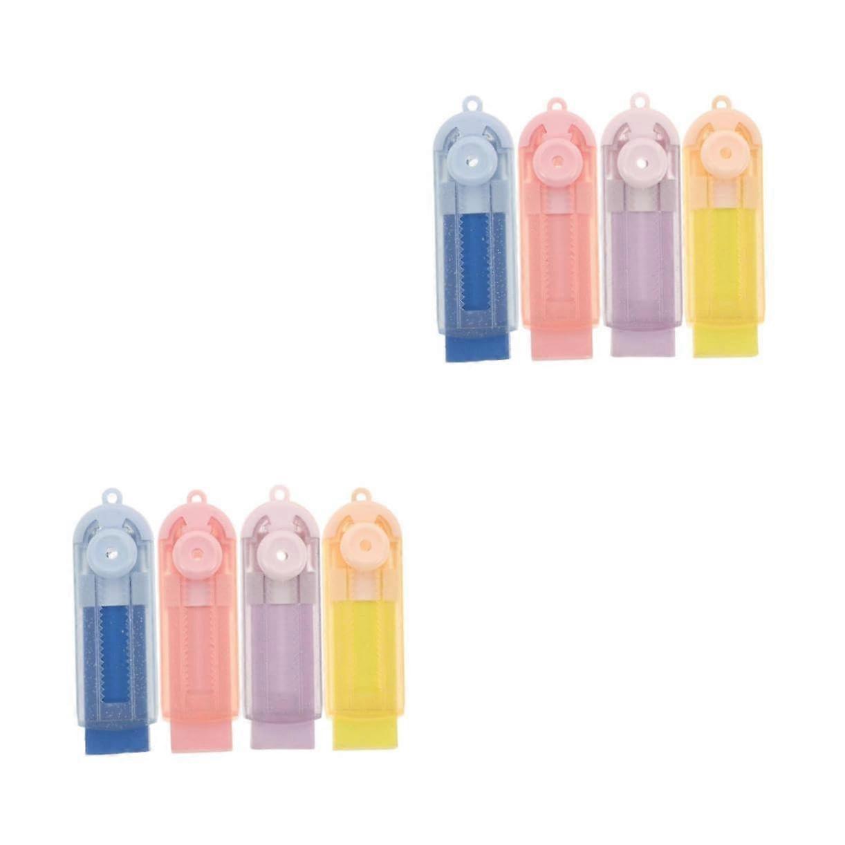 Portable Retractable Erasers 4pcs*2 Non Dusty Design for School Tests, Art Projects, and Stationery for Students