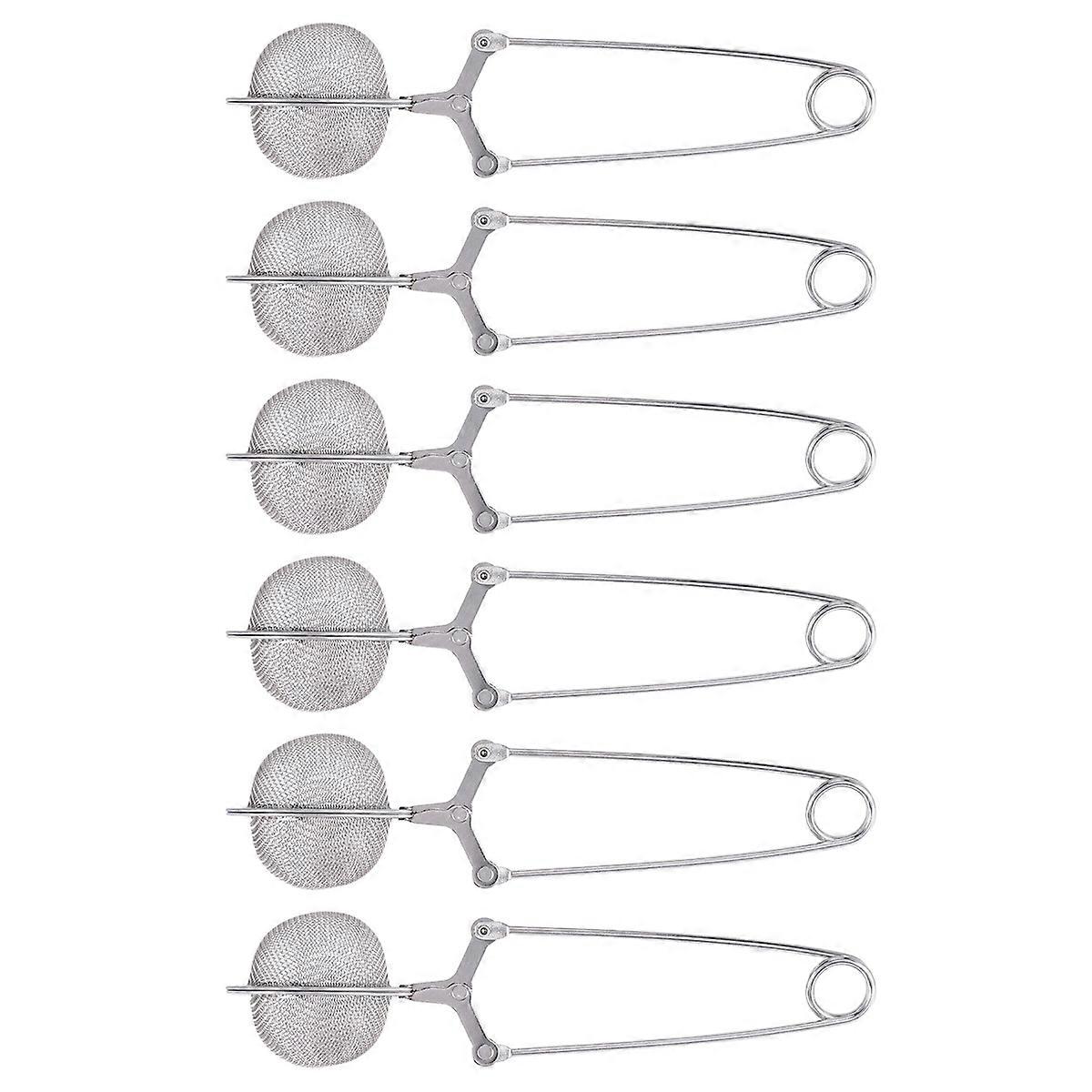 6Pcs Tea Infuser Loose Leaf Tea Snap Ball Tea Strainer Spoon