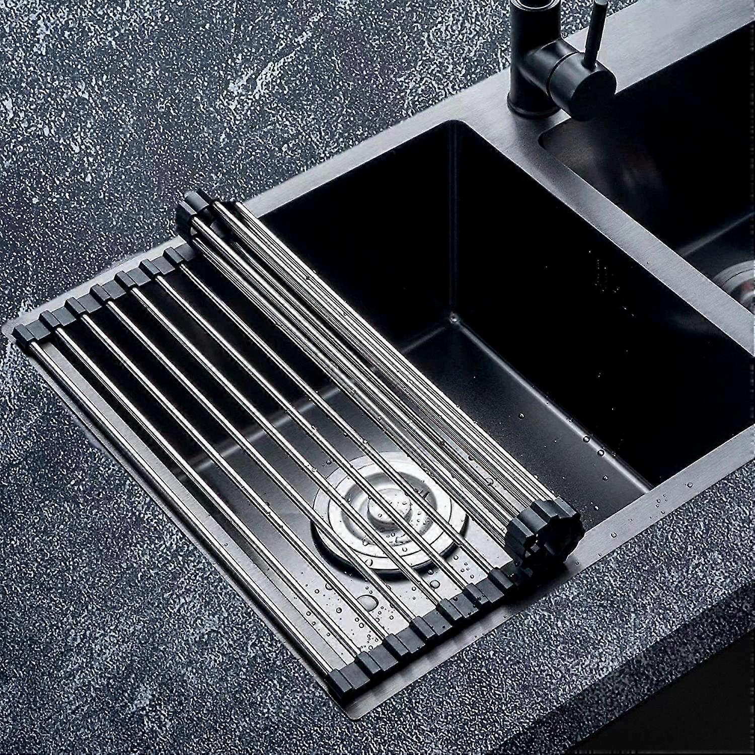 Foldable and Removable Sink Drain Rack for Convenient Kitchen Organization