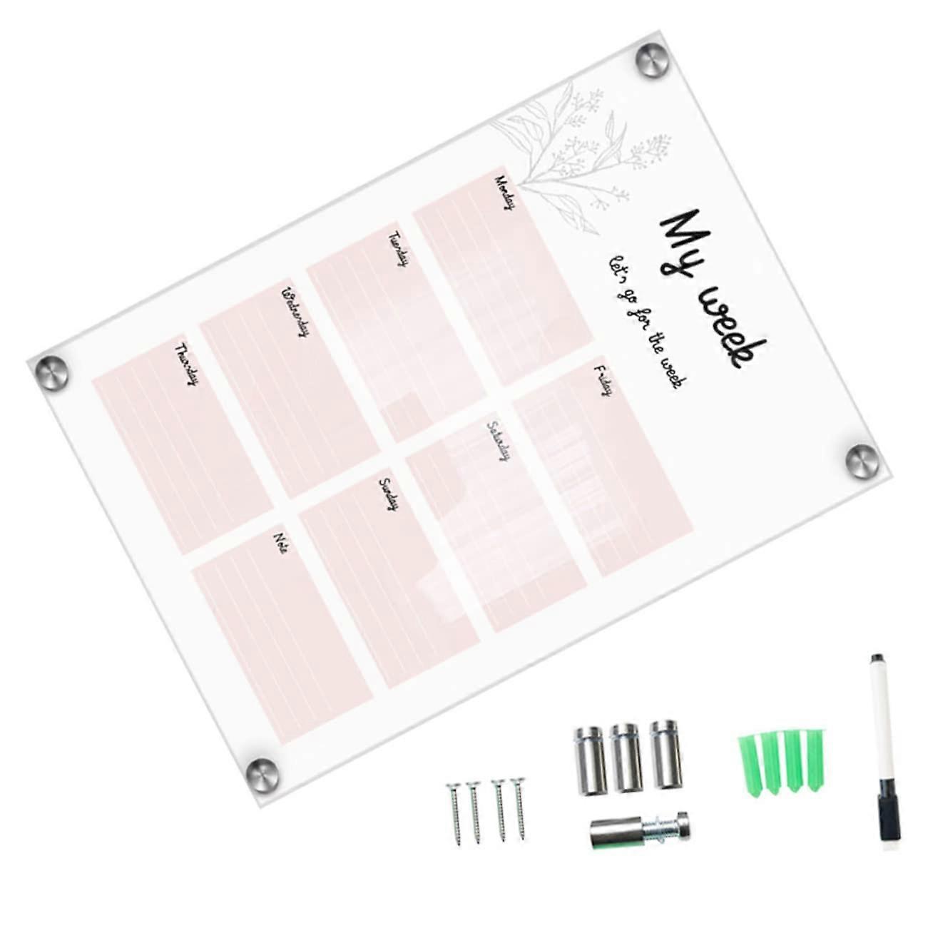 Elegant Hanging Memo Board Acrylic Wall Sign Blank Cafe Message Plaque Large Creative Writing Message Board Ref 4814