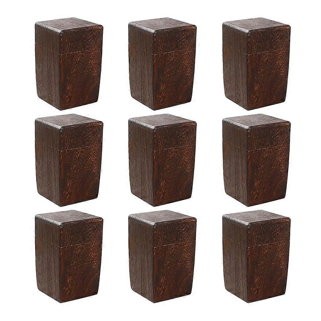 9x Wooden Tea Storage Box Organizer Container Wood Container Box