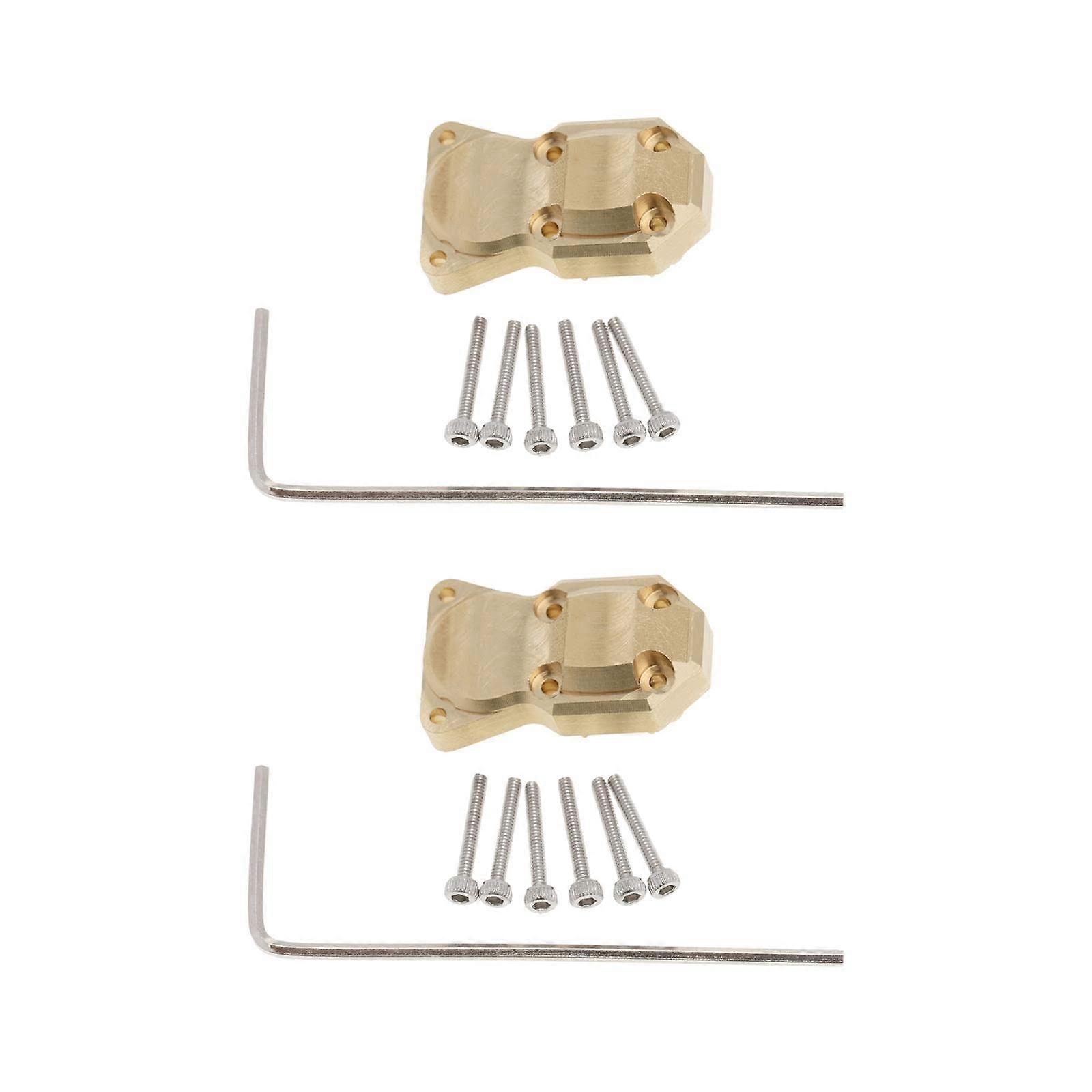 2 Sets Brass Counterweight Diff Cover for Axial SCX24 90081 1:24 RC Vehicles