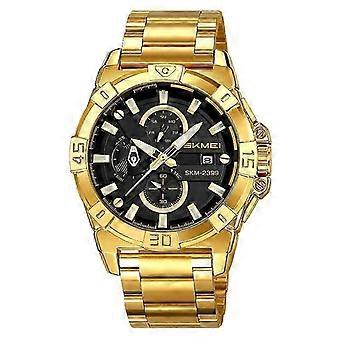 SKMEI 2399 Three-eye Six-pin Steel Band Quartz Watch
