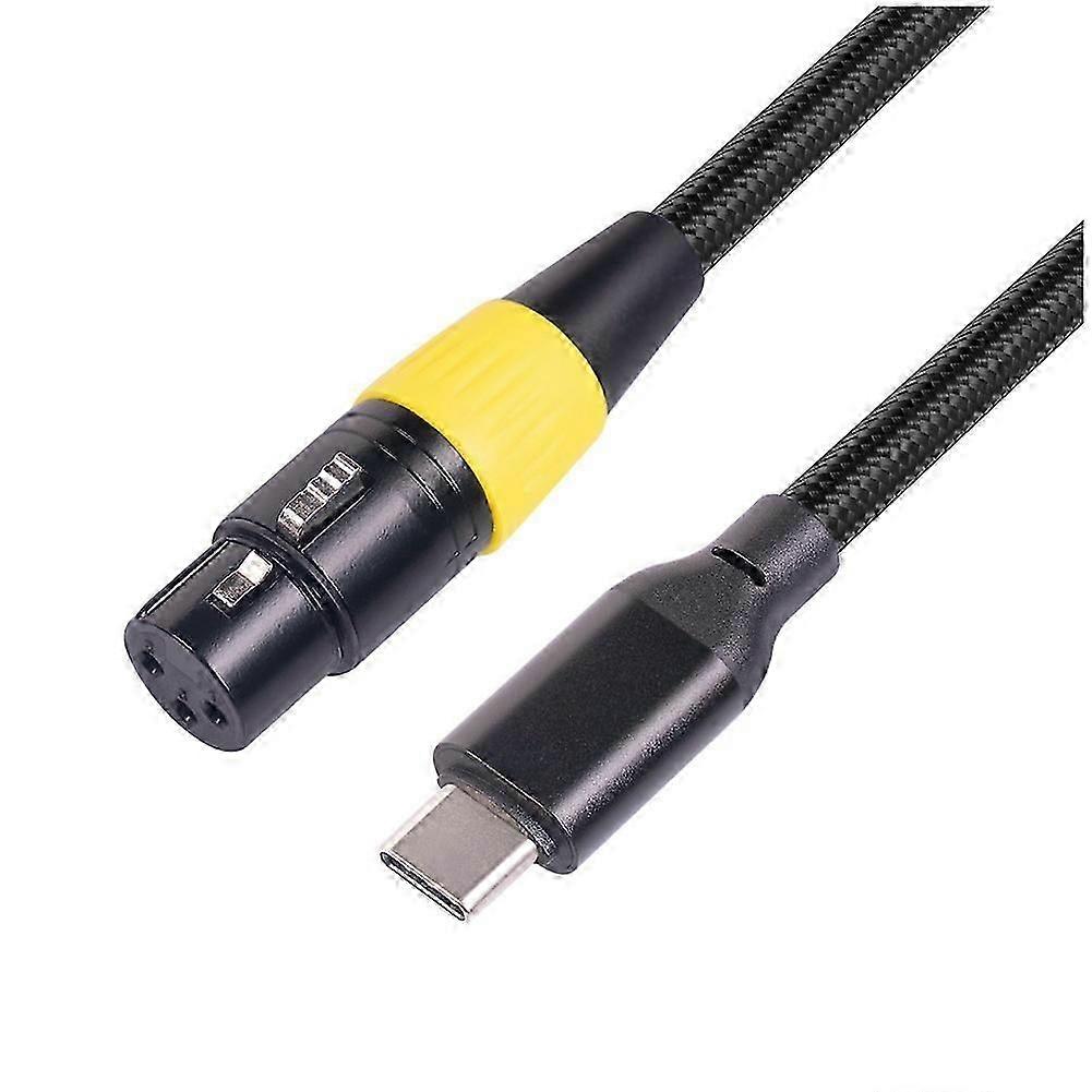 USB C til XLR hunnkabel Type C hann til 3-pinners XLR hunn mikrofonkabelkontakt Datamaskinlyd