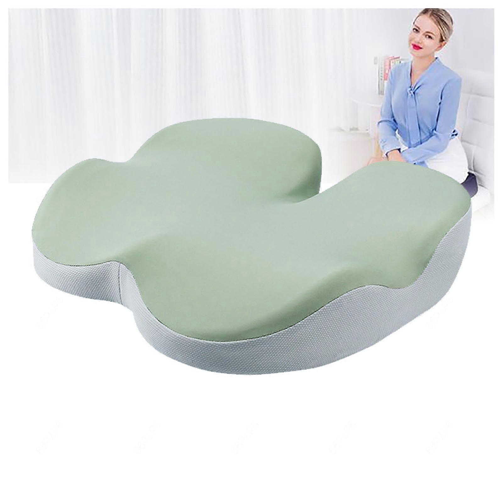 Coccyx Pillow, Orthopedic Cushion for Sitting Increases Seating Comfort, Seat Cushion for Back Pain for Long Sitting Hours on Office,Car,BGreen