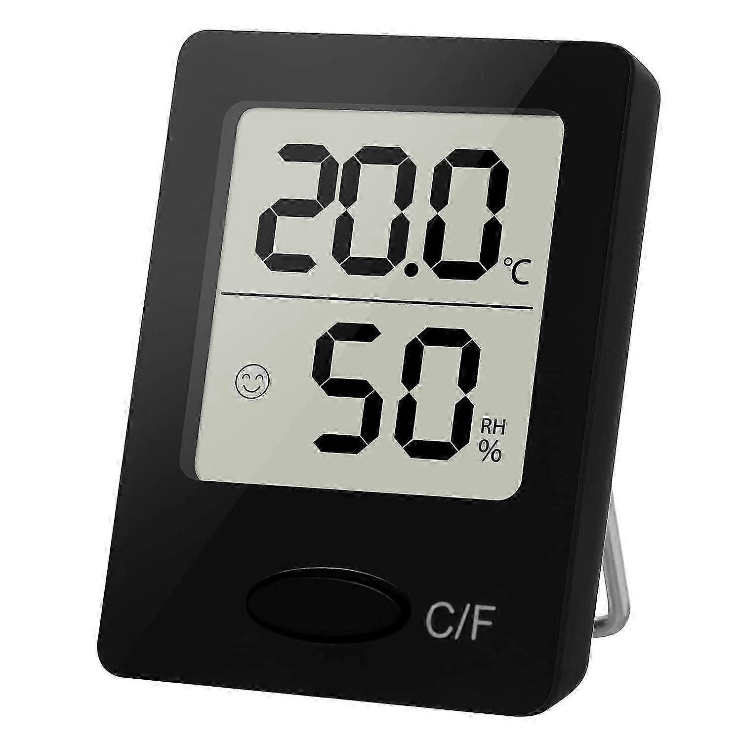 Digital Room Thermometer & Hygrometer with Comfort Indicator, Black