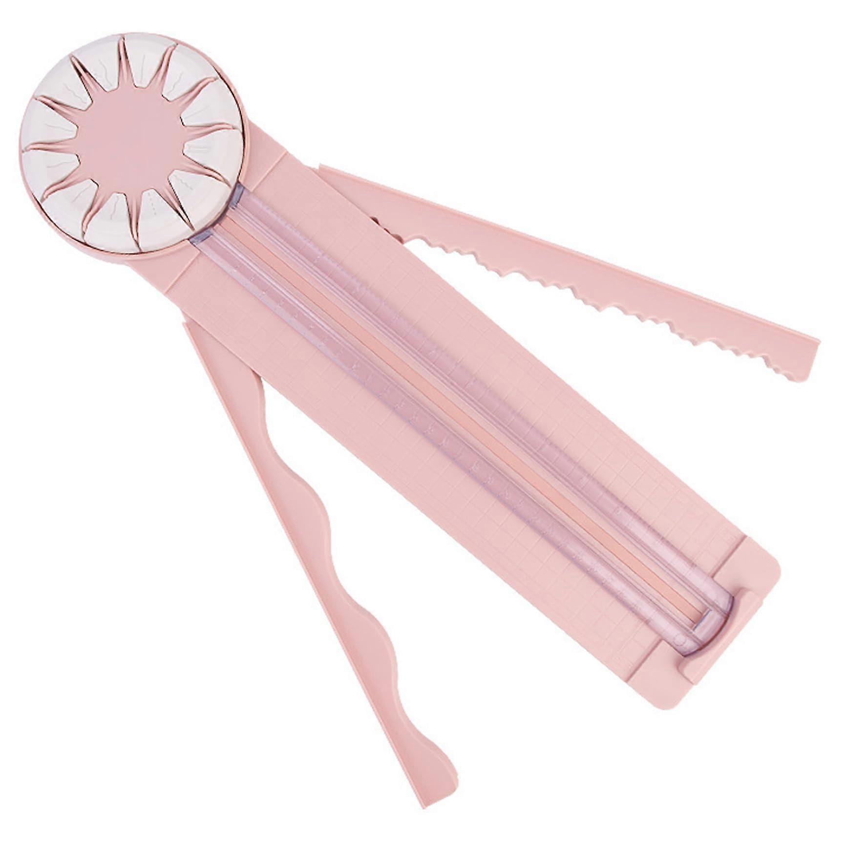 Paper Cutter 12 In 1 Rotary Cutter with Extended Folding Ruler Non-Slip Trimmer Straight Wave Perforated Creasing Blades for Scrapbooking