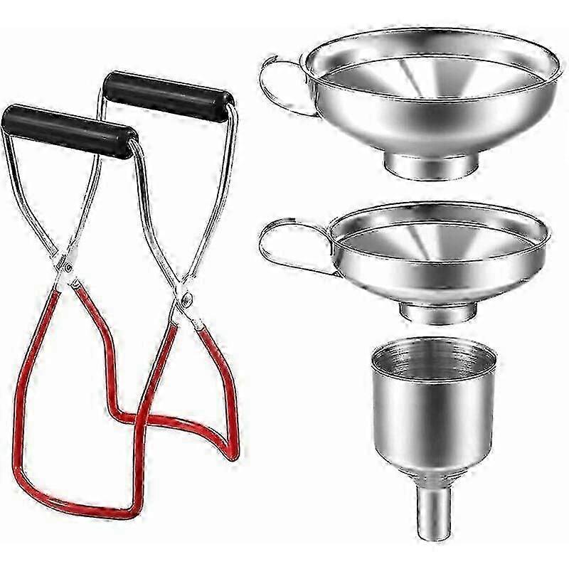 Kitchen Funnel Set, 4pcs Stainless Steel Filter Funnels for Jars and Cooking